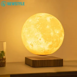 Novelty Levitating Moon Night Light 360° Rotation Magnetic Floating Moon Lamp With 3 Colors For for Home Office Desk Decor